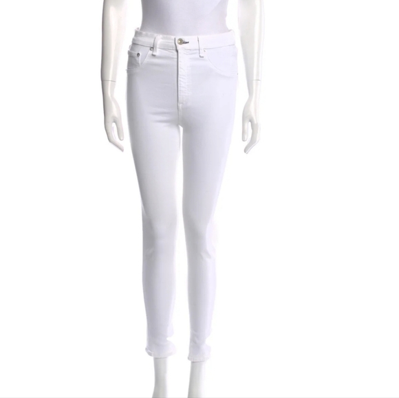 Rag & Bone White Stretch High Rise Ankle Skinny Leg Jeans size 28.